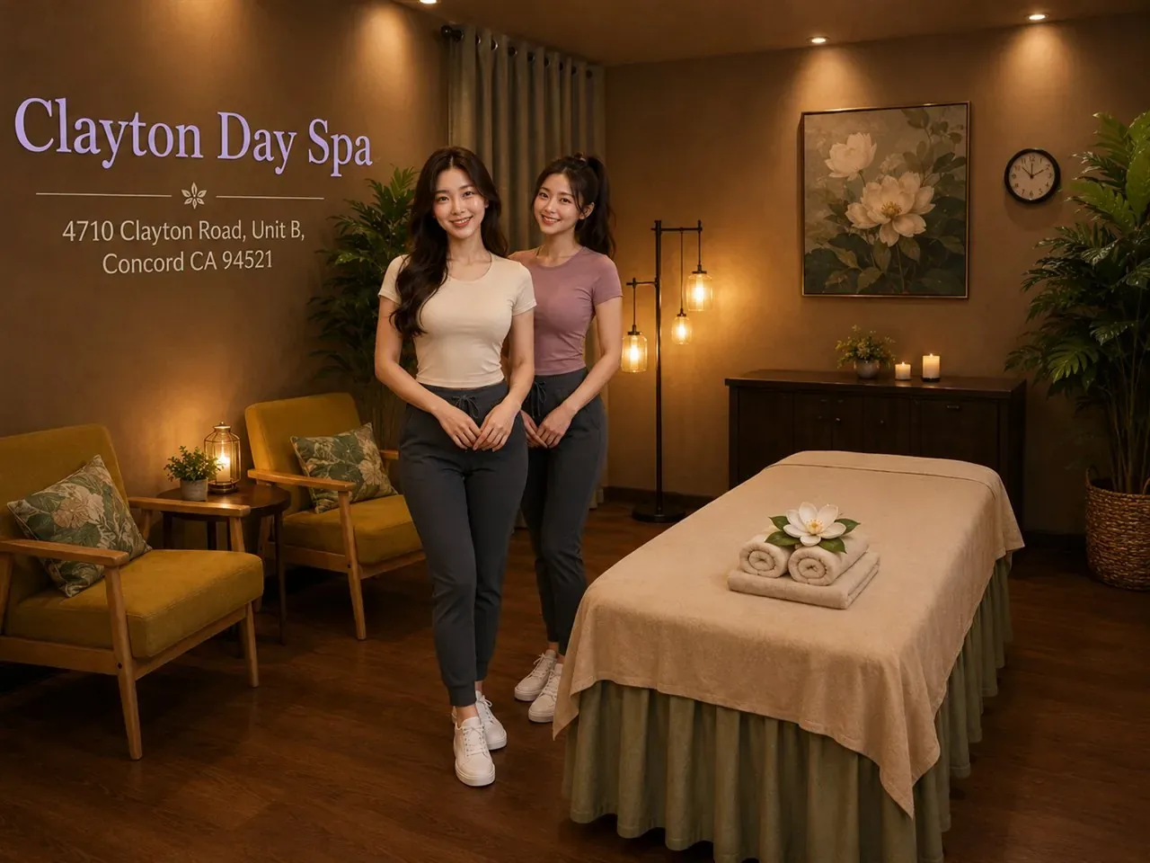 Friendly therapist welcoming guests at Clayton Day Spa serving the Concord area